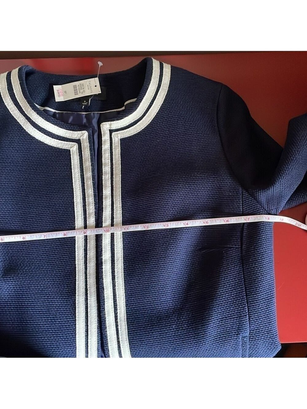 Talbots Blue White Trim Blazer Size 6 Petite - Picture 13 of 16